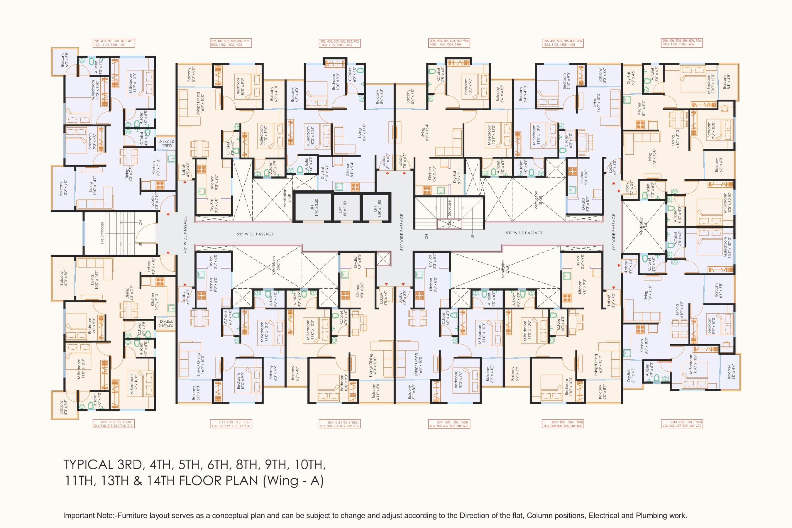 1st Floor Plan Wing-A